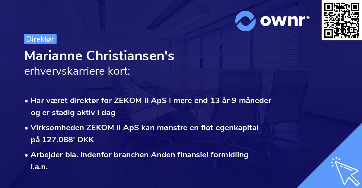 Marianne Christiansen's erhvervskarriere kort