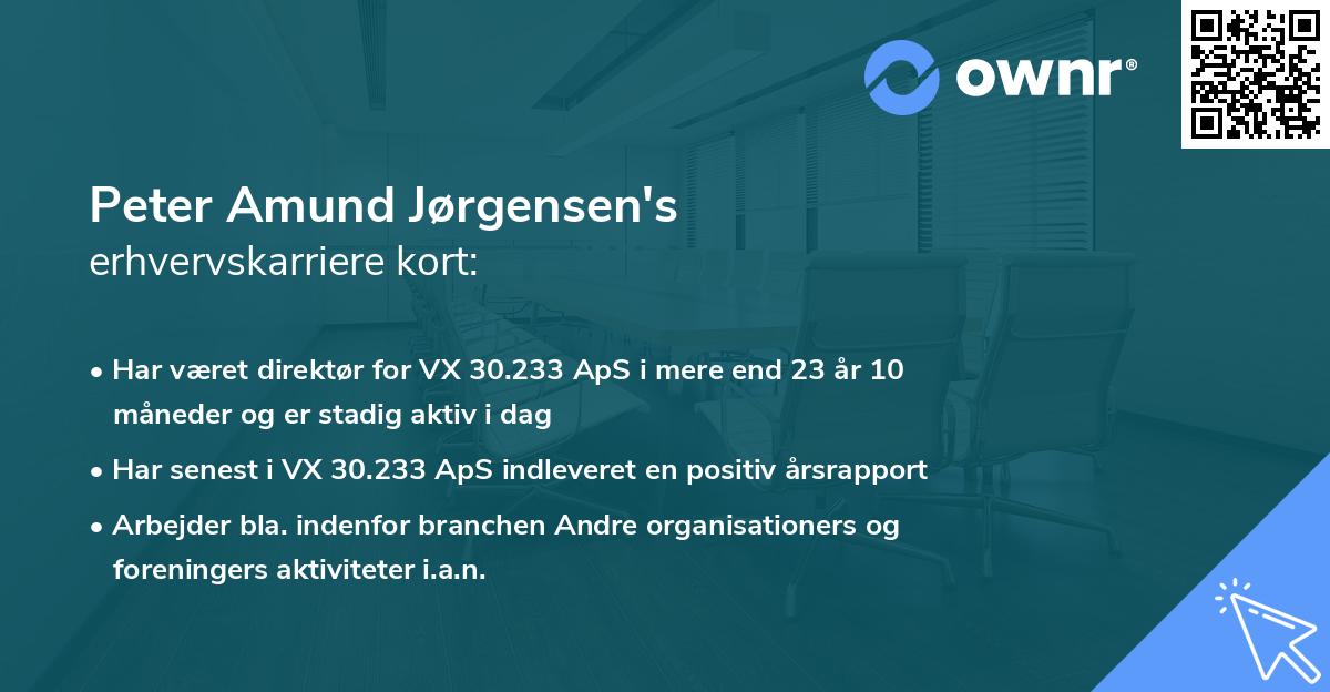 Peter Amund Jørgensen's erhvervskarriere kort