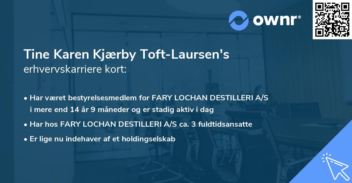 Tine Karen Kjærby Toft-Laursen's erhvervskarriere kort