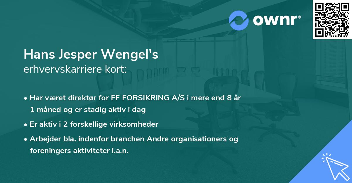 Hans Jesper Wengel's erhvervskarriere kort