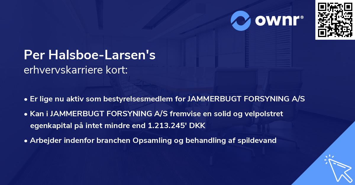 Per Halsboe-Larsen's erhvervskarriere kort