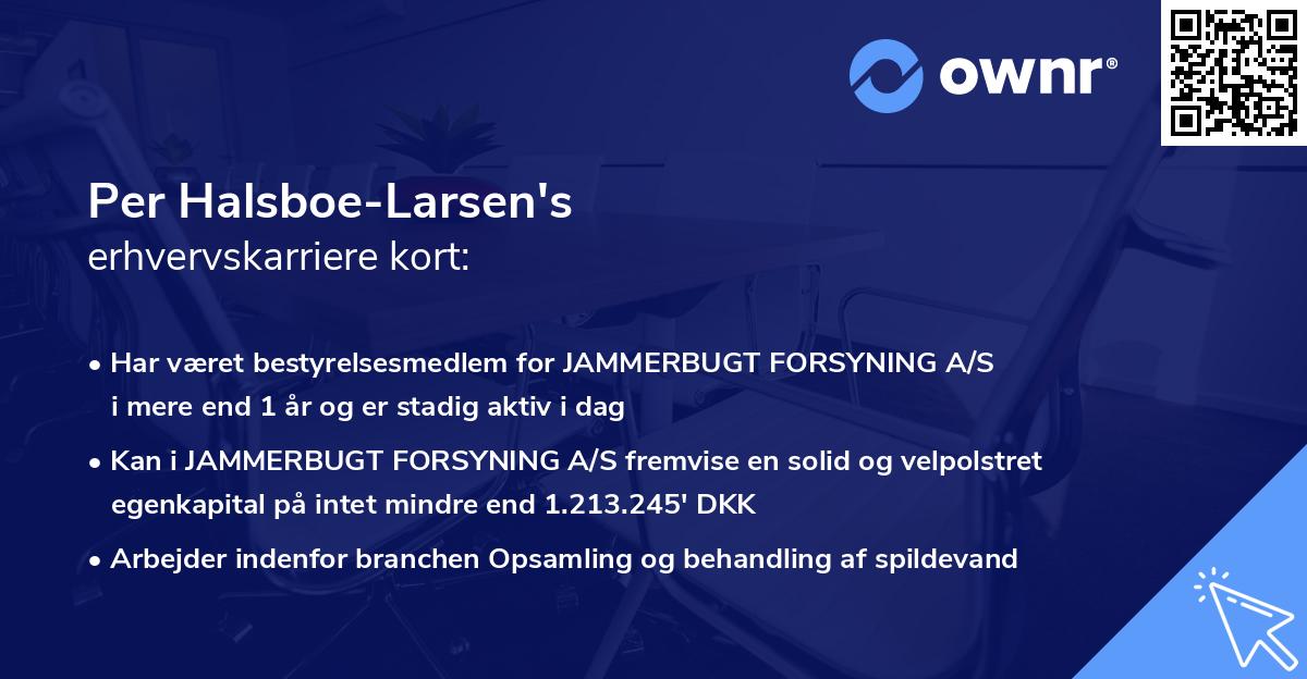 Per Halsboe-Larsen's erhvervskarriere kort