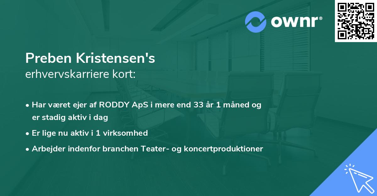Preben Kristensen's erhvervskarriere kort