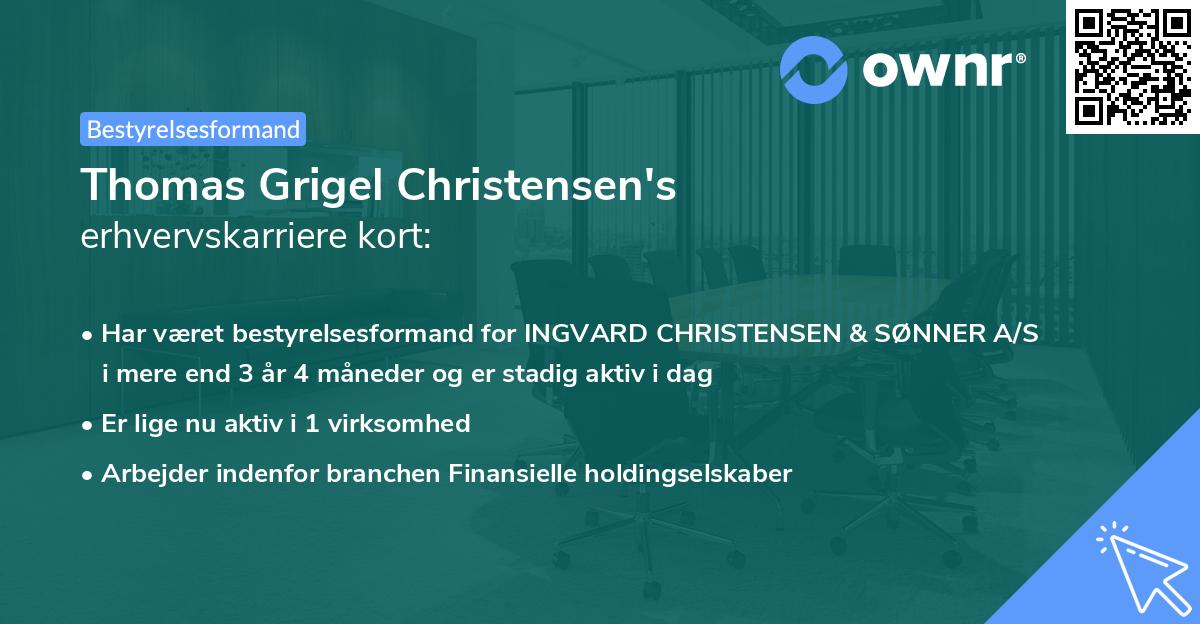 Thomas Grigel Christensen's erhvervskarriere kort