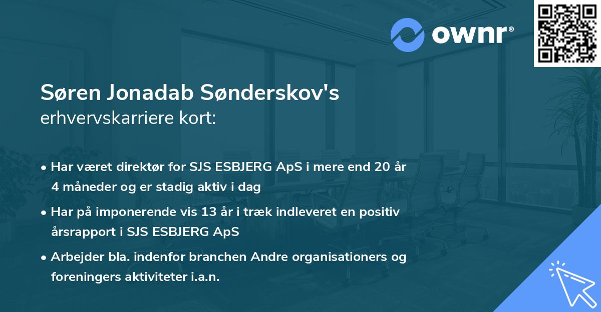 Søren Jonadab Sønderskov's erhvervskarriere kort