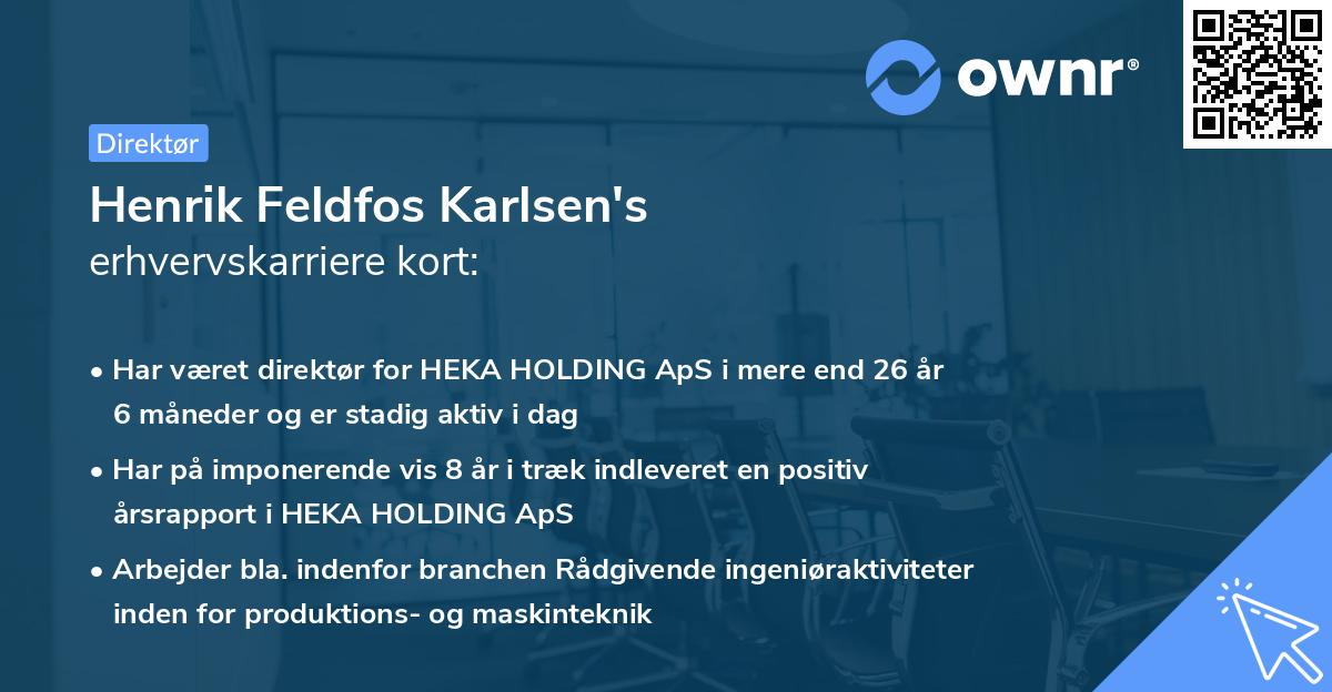 Henrik Feldfos Karlsen's erhvervskarriere kort