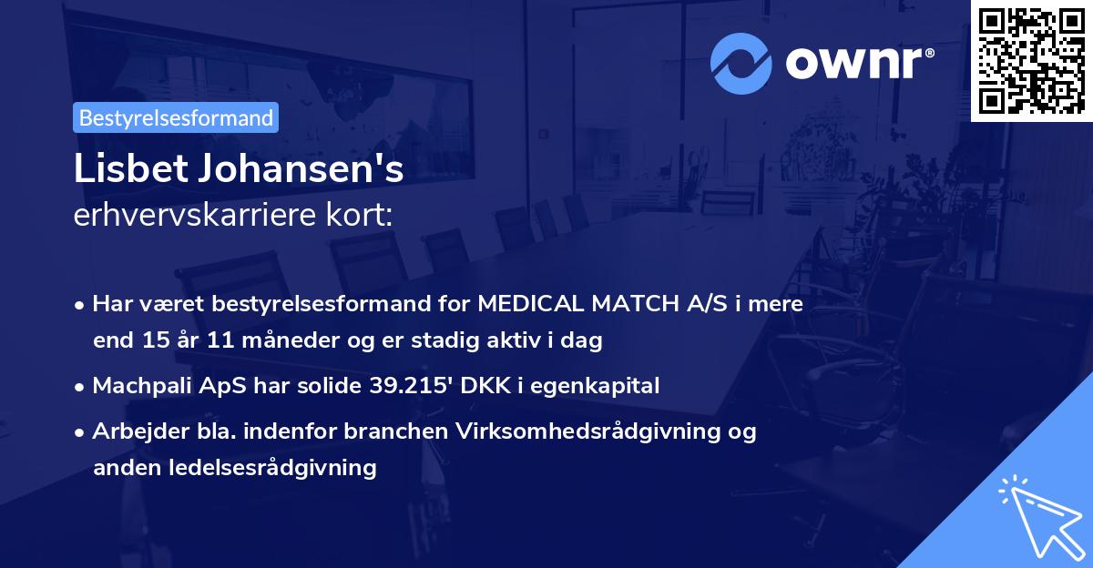Lisbet Johansen's erhvervskarriere kort
