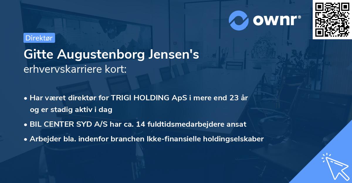 Gitte Augustenborg Jensen's erhvervskarriere kort