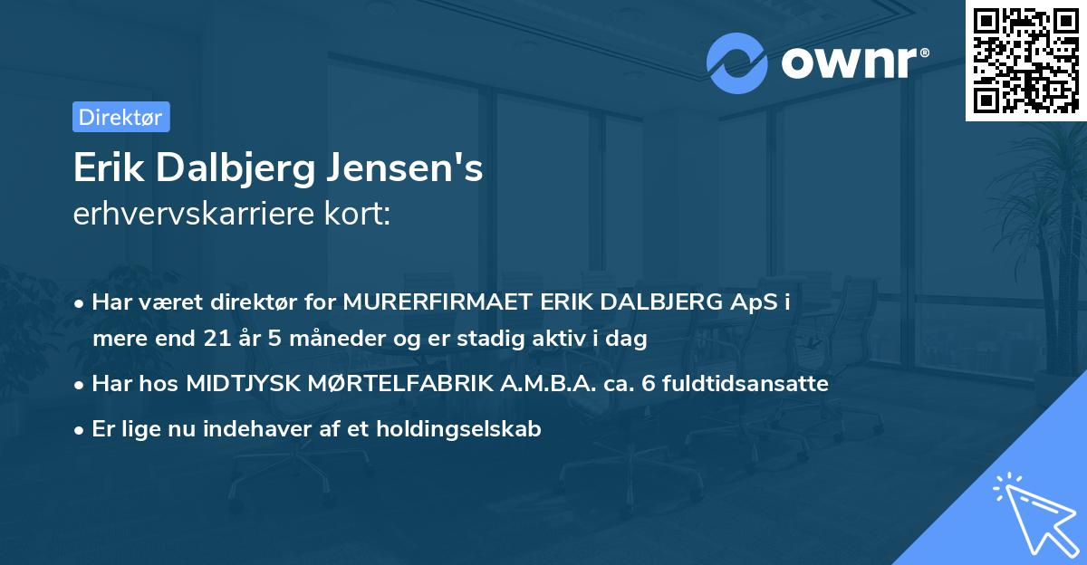 Erik Dalbjerg Jensen's erhvervskarriere kort