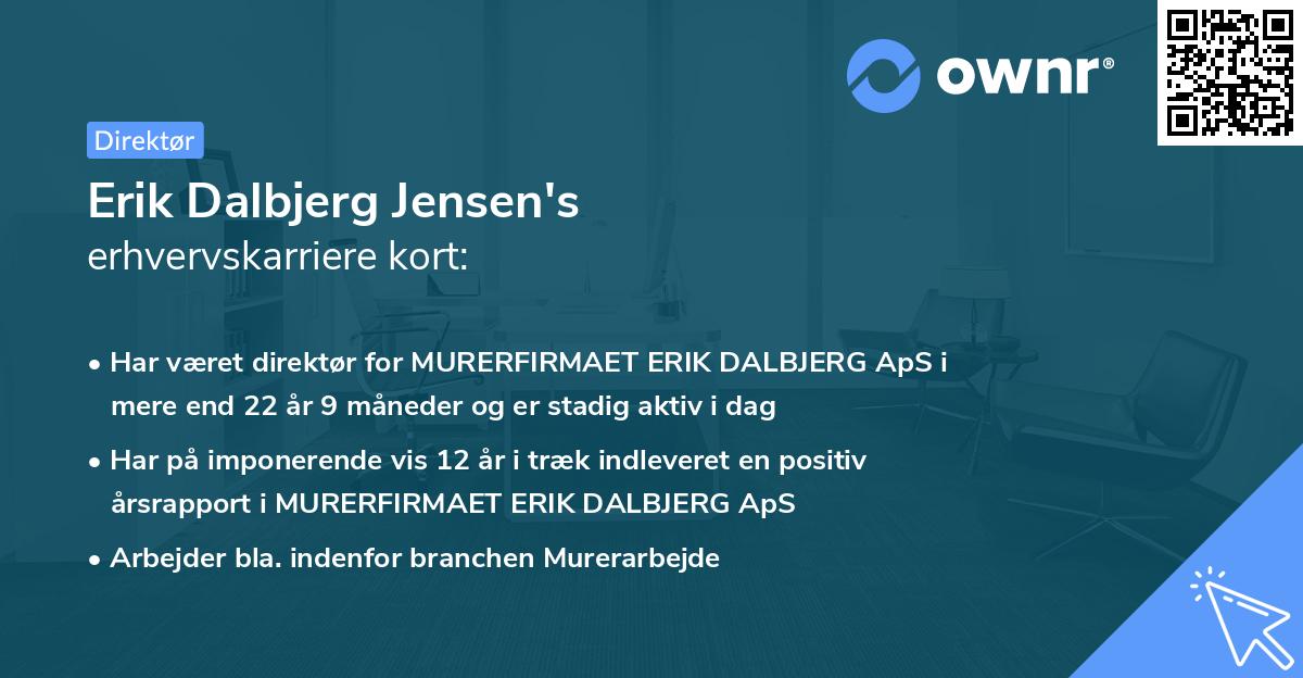 Erik Dalbjerg Jensen's erhvervskarriere kort