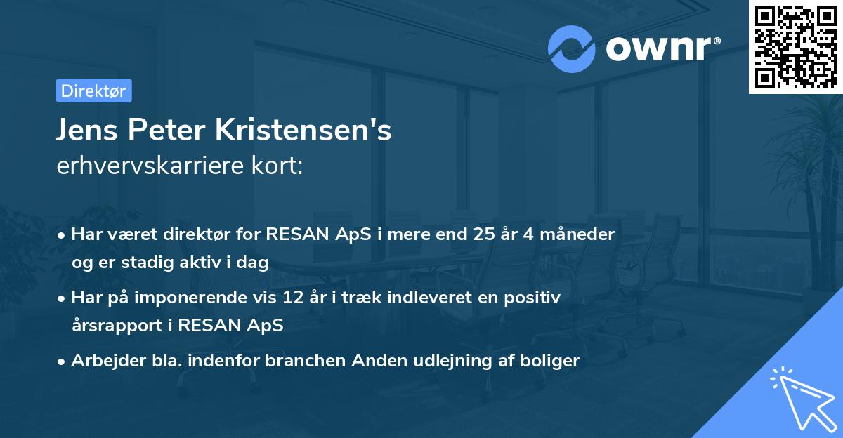 Jens Peter Kristensen's erhvervskarriere kort