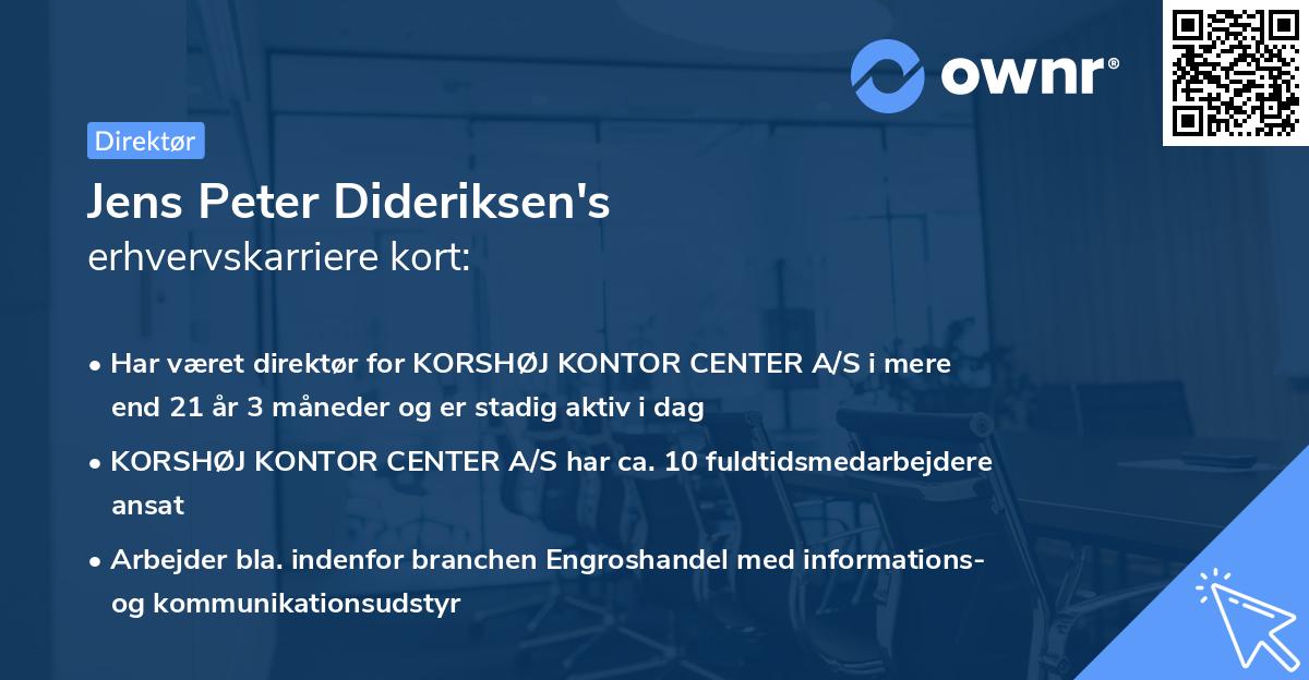 Jens Peter Dideriksen's erhvervskarriere kort