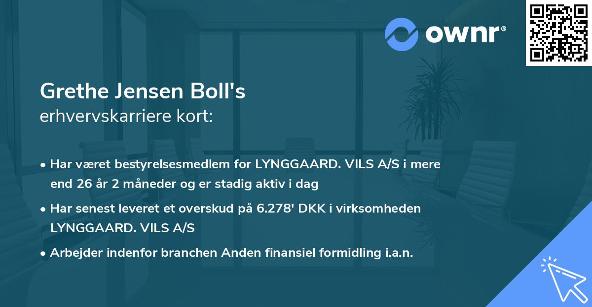 Grethe Jensen Boll's erhvervskarriere kort