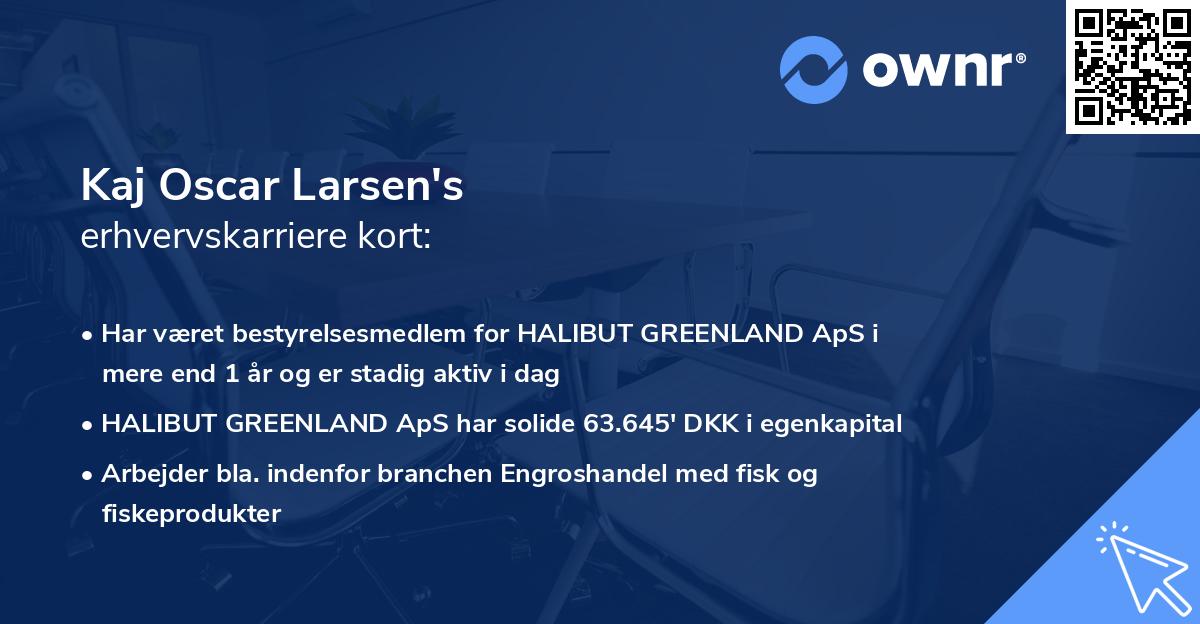 Kaj Oscar Larsen's erhvervskarriere kort