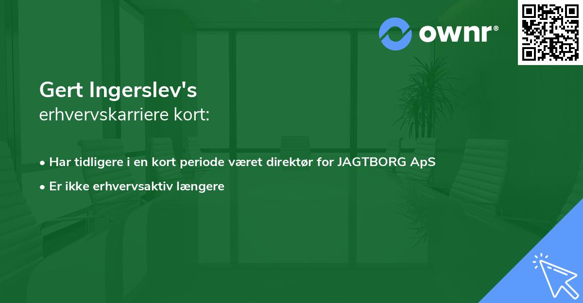 Gert Ingerslev's erhvervskarriere kort
