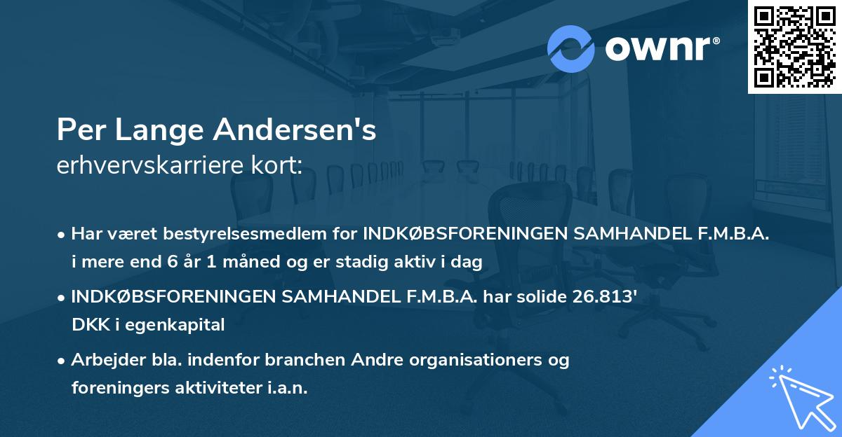 Per Lange Andersen's erhvervskarriere kort