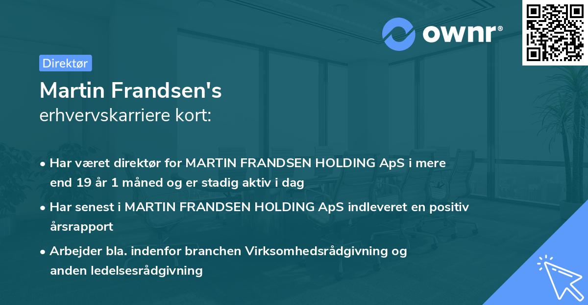 Martin Frandsen's erhvervskarriere kort