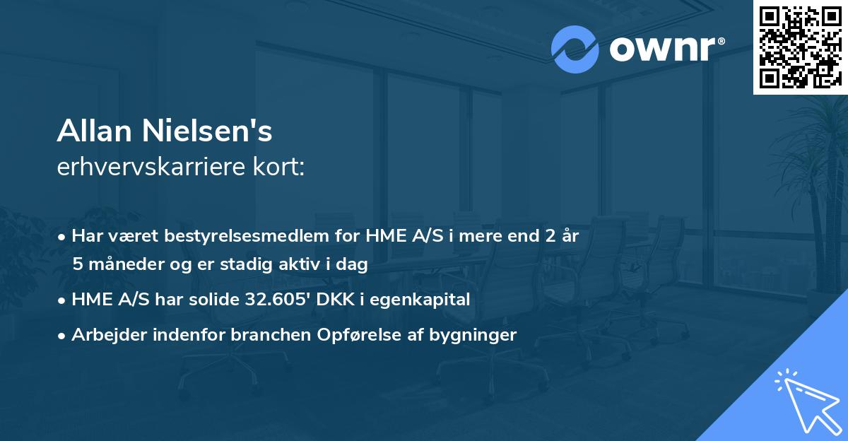 Allan Nielsen's erhvervskarriere kort