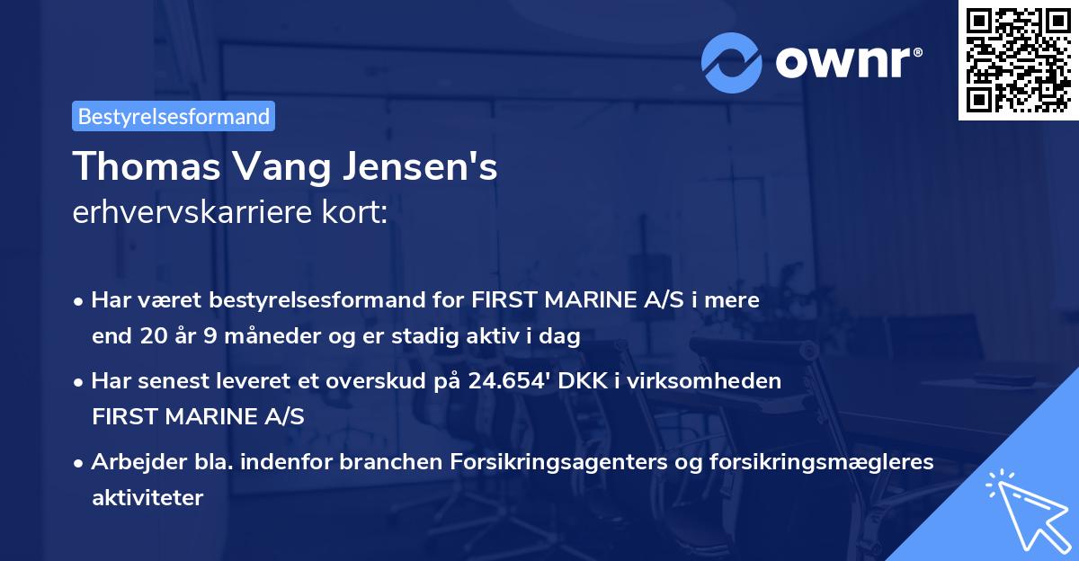 Thomas Vang Jensen's erhvervskarriere kort