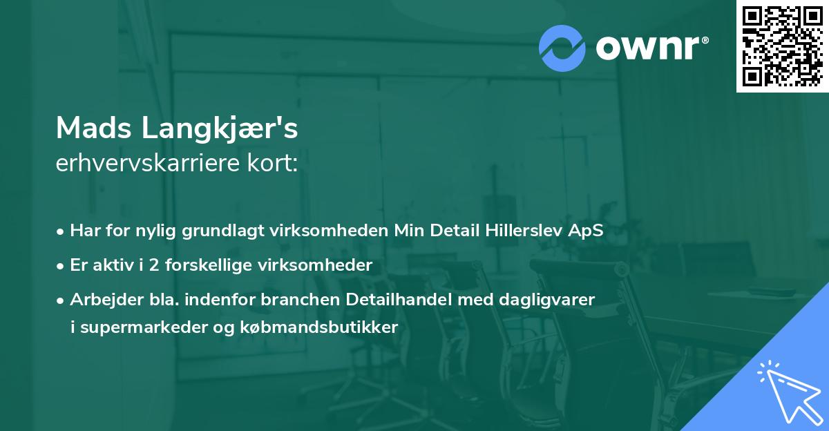 Mads Langkjær's erhvervskarriere kort