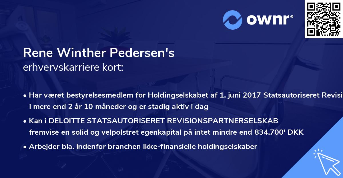 Rene Winther Pedersen's erhvervskarriere kort