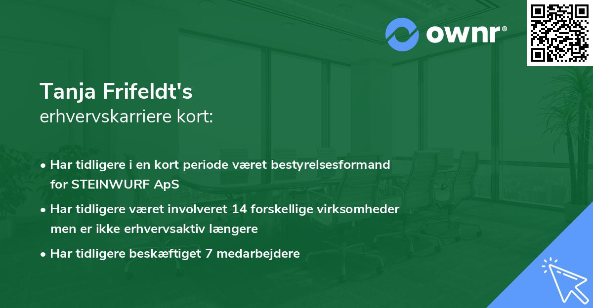 Tanja Frifeldt's erhvervskarriere kort
