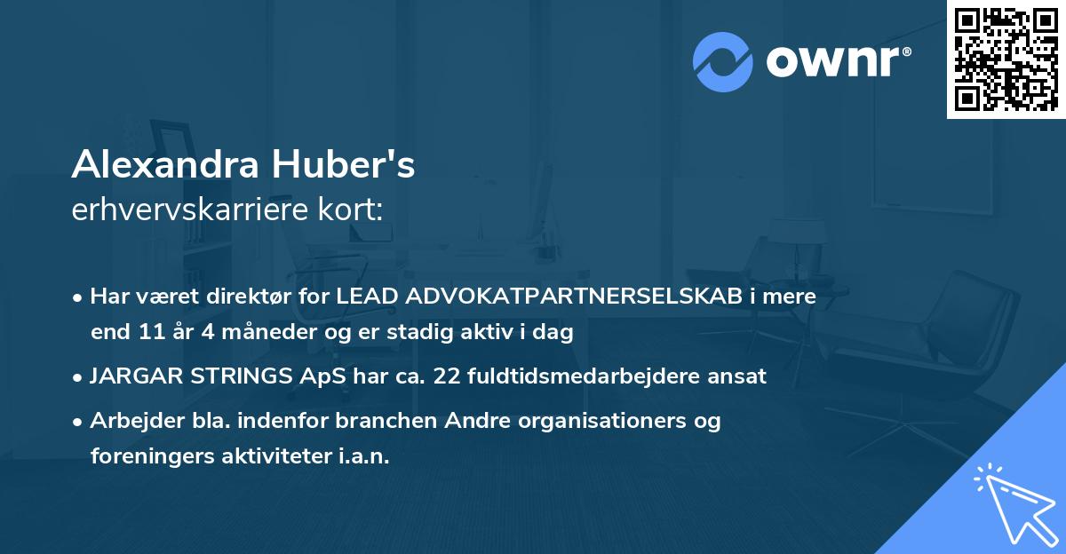 Alexandra Huber's erhvervskarriere kort