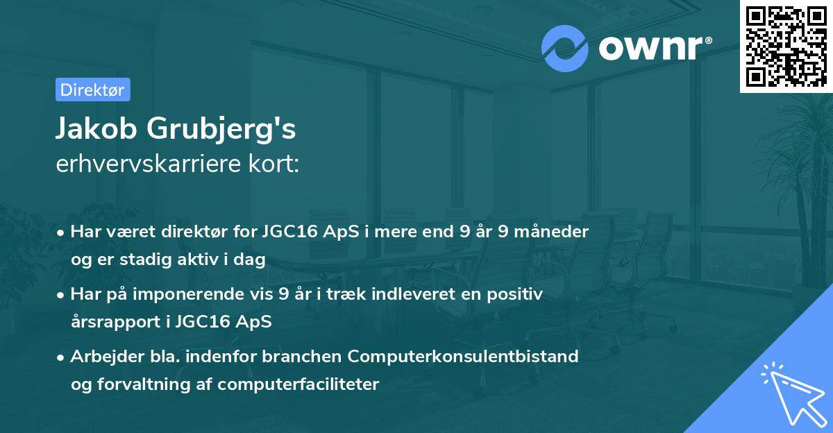 Jakob Grubjerg's erhvervskarriere kort