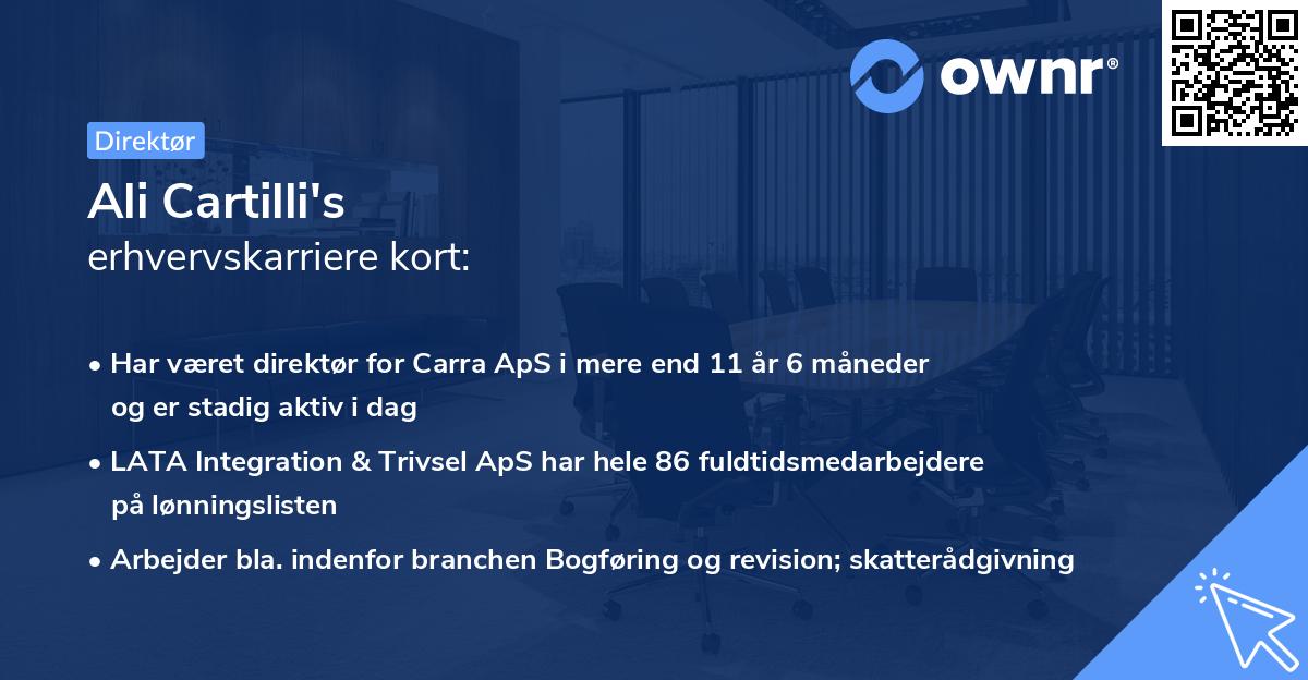 Ali Cartilli's erhvervskarriere kort