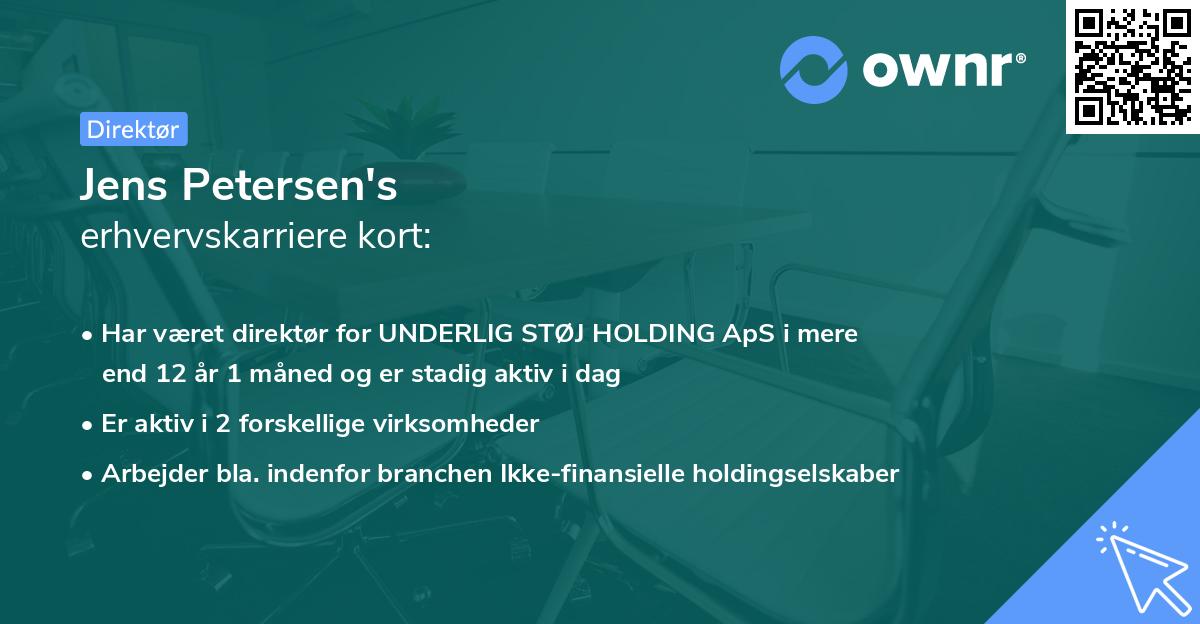 Jens Petersen's erhvervskarriere kort