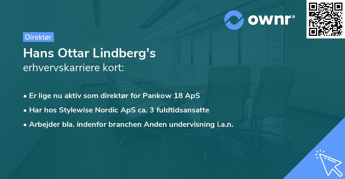 Hans Ottar Lindberg's erhvervskarriere kort