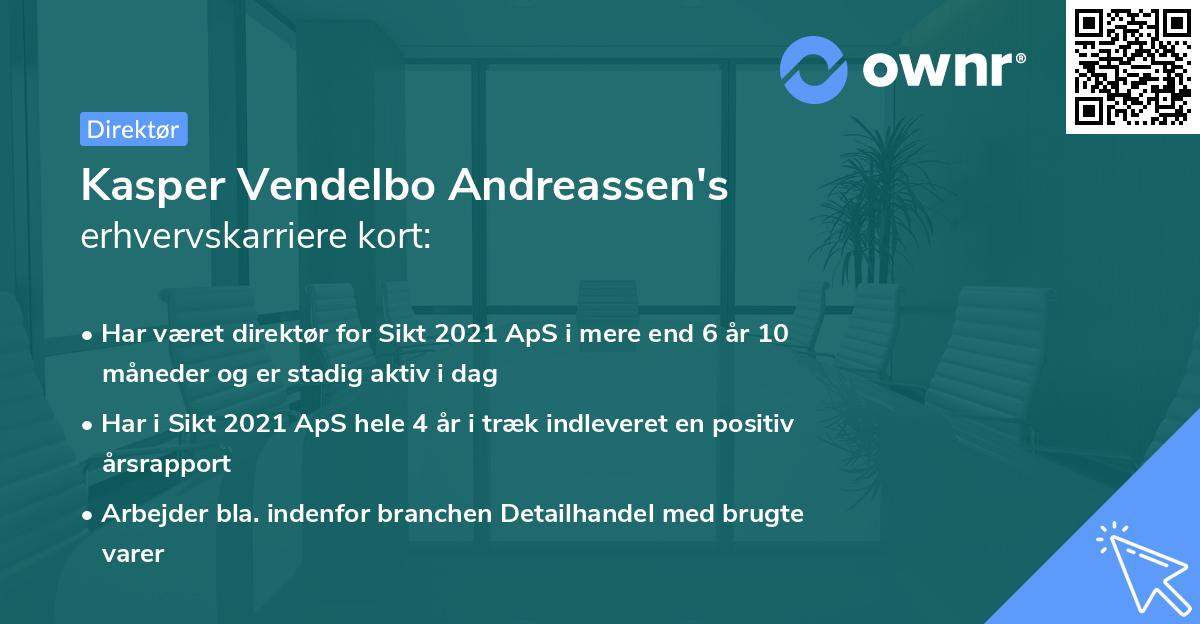 Kasper Vendelbo Andreassen's erhvervskarriere kort