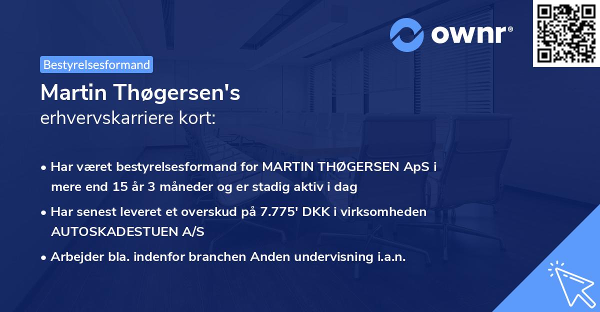 Martin Thøgersen's erhvervskarriere kort
