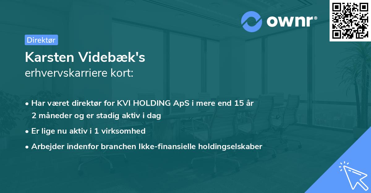 Karsten Videbæk's erhvervskarriere kort