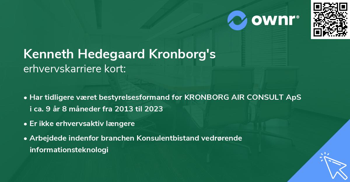Kenneth Hedegaard Kronborg's erhvervskarriere kort