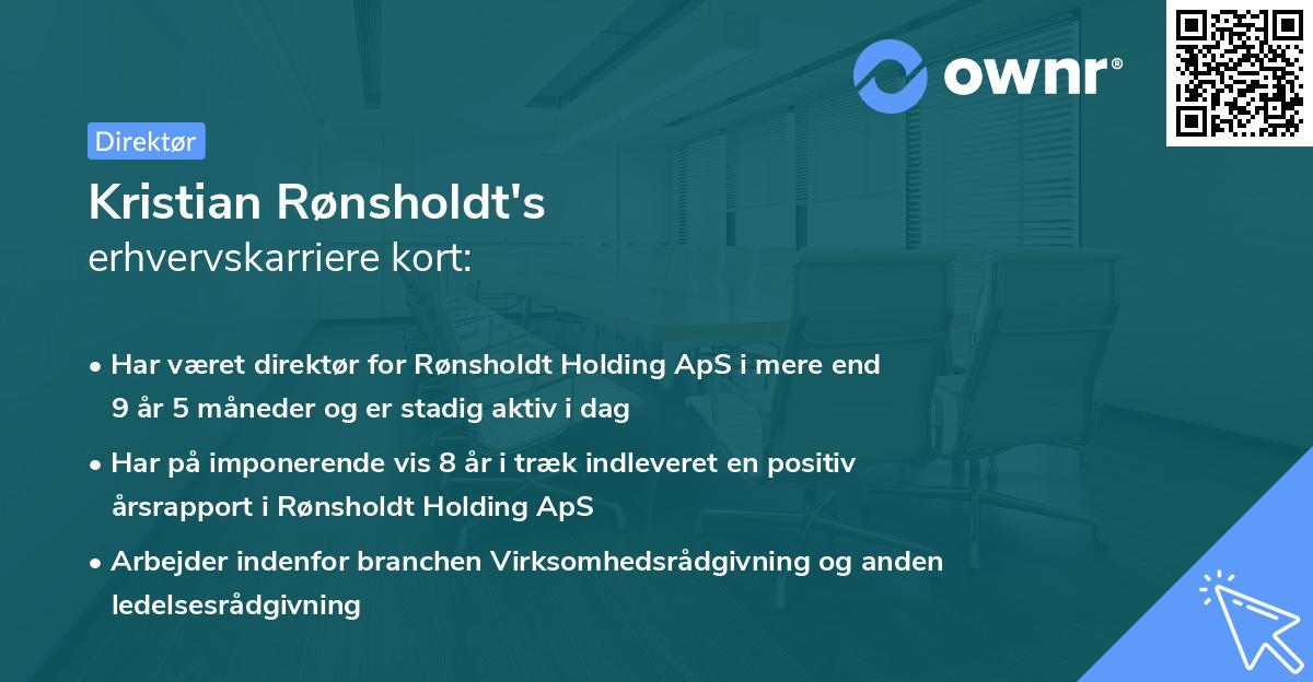 Kristian Rønsholdt's erhvervskarriere kort