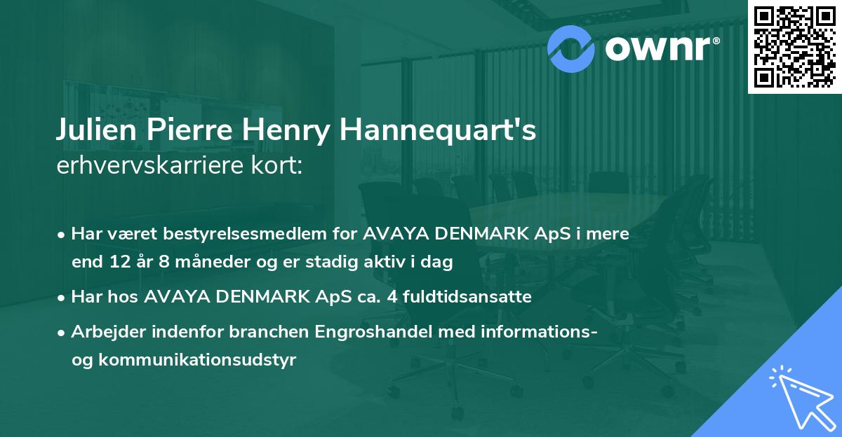 Julien Pierre Henry Hannequart's erhvervskarriere kort