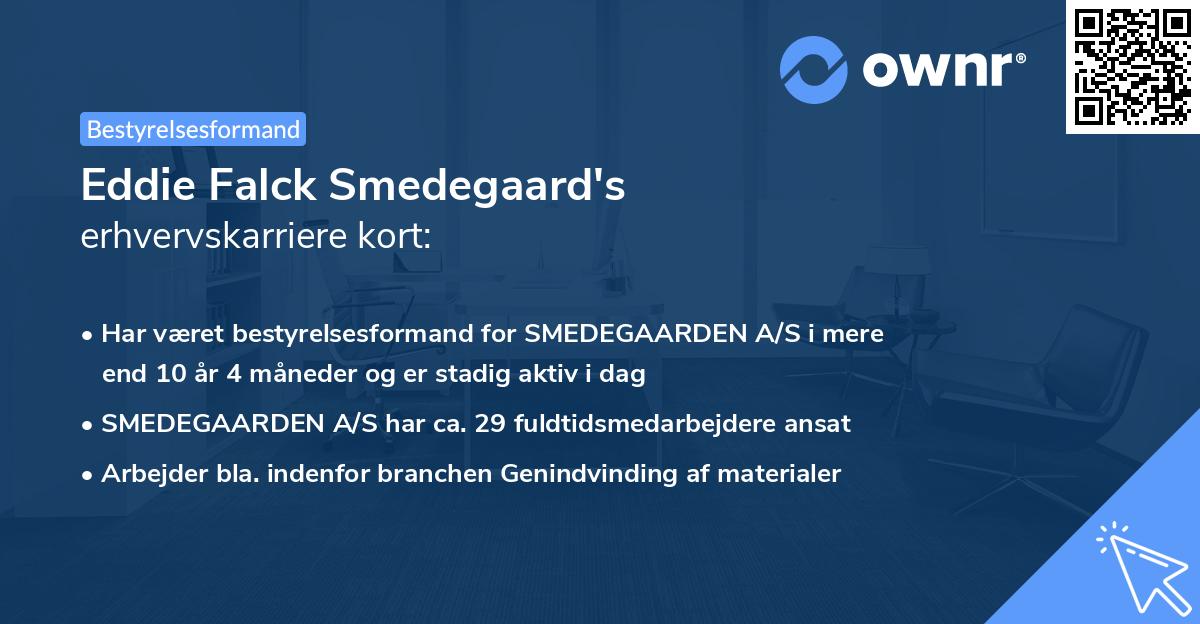 Eddie Falck Smedegaard's erhvervskarriere kort