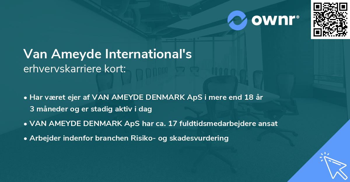 Van Ameyde International's erhvervskarriere kort