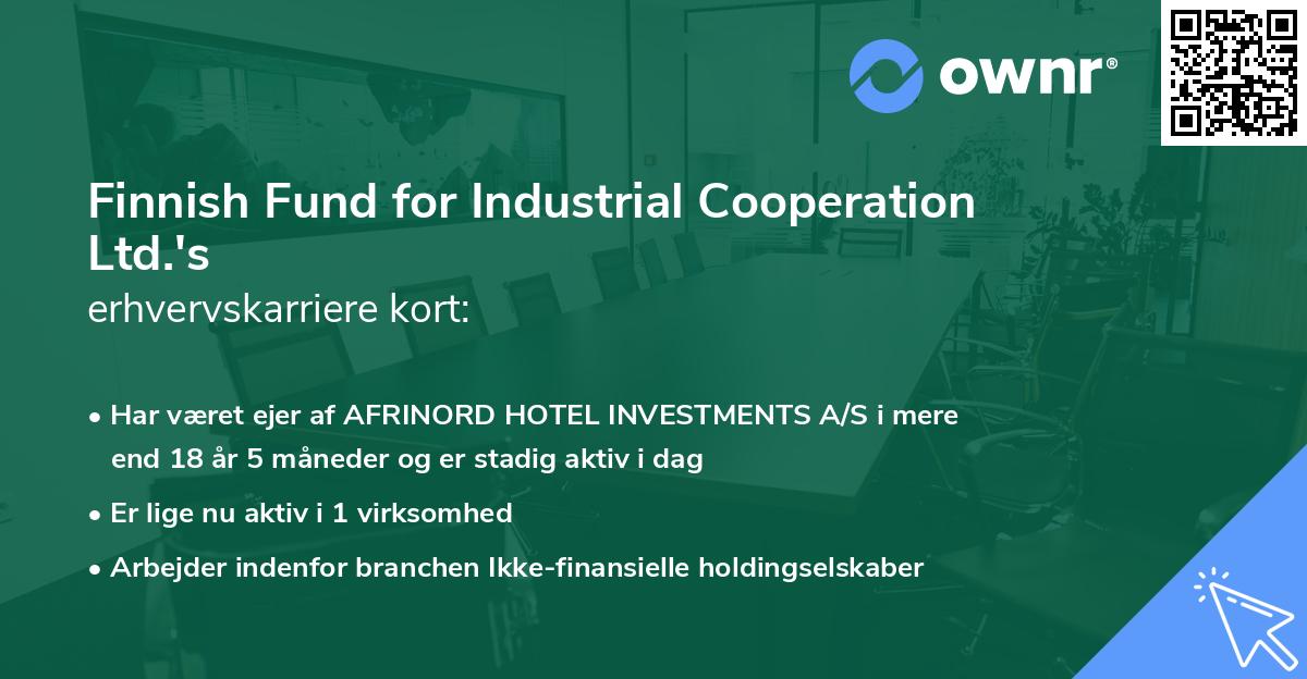 Finnish Fund for Industrial Cooperation Ltd.'s erhvervskarriere kort