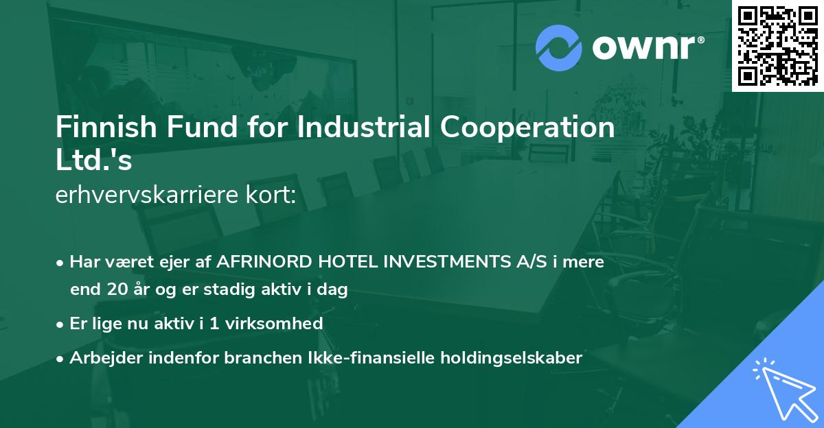 Finnish Fund for Industrial Cooperation Ltd.'s erhvervskarriere kort