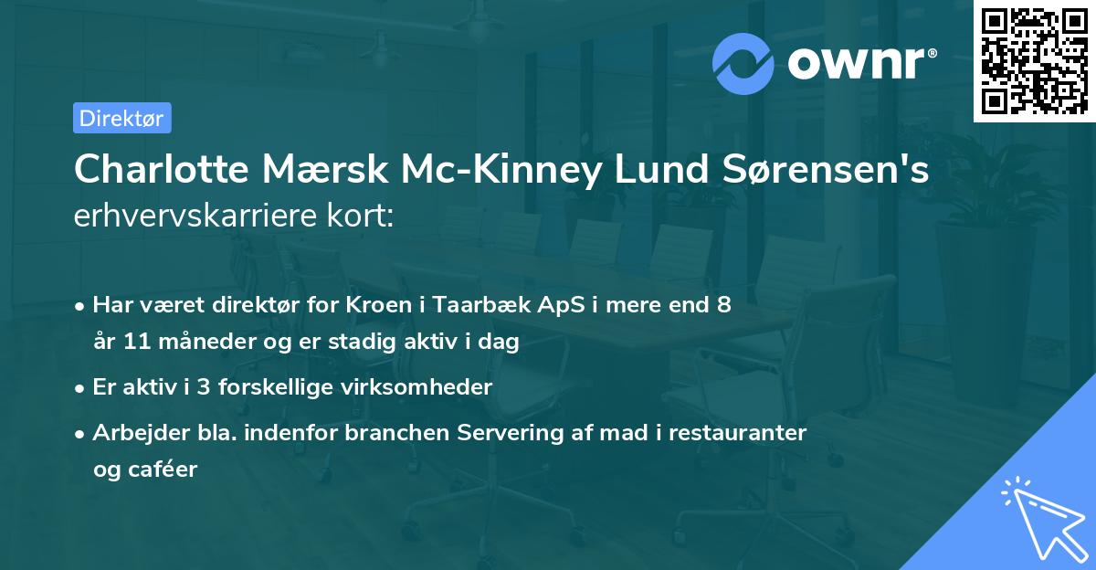 Charlotte Mærsk Mc-Kinney Lund Sørensen's erhvervskarriere kort