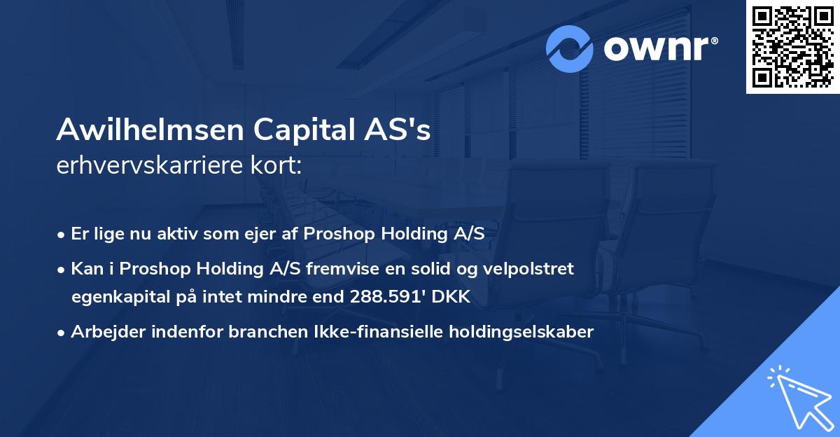 Awilhelmsen Capital AS's erhvervskarriere kort