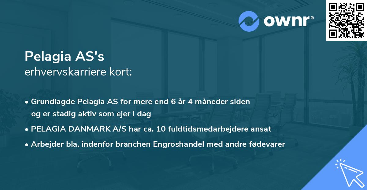 Pelagia AS's erhvervskarriere kort