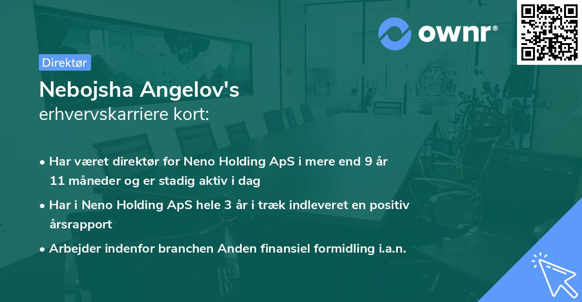 Nebojsha Angelov's erhvervskarriere kort
