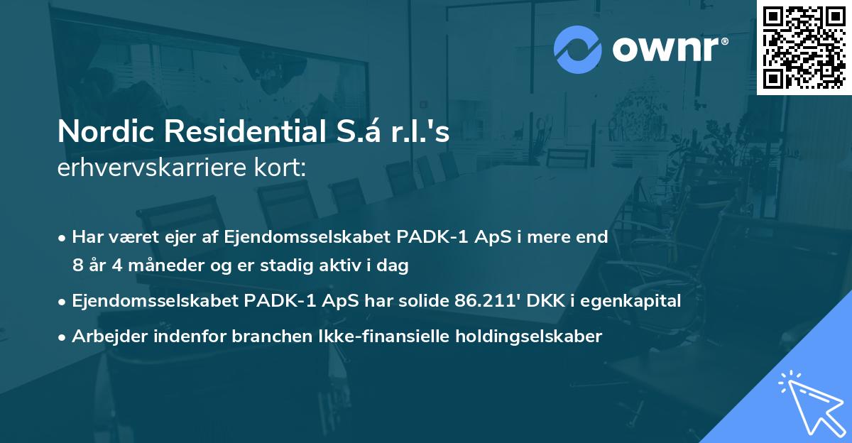 Nordic Residential S.á r.l.'s erhvervskarriere kort