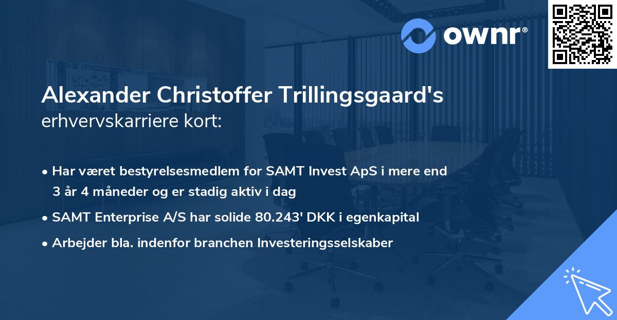 Alexander Christoffer Trillingsgaard's erhvervskarriere kort