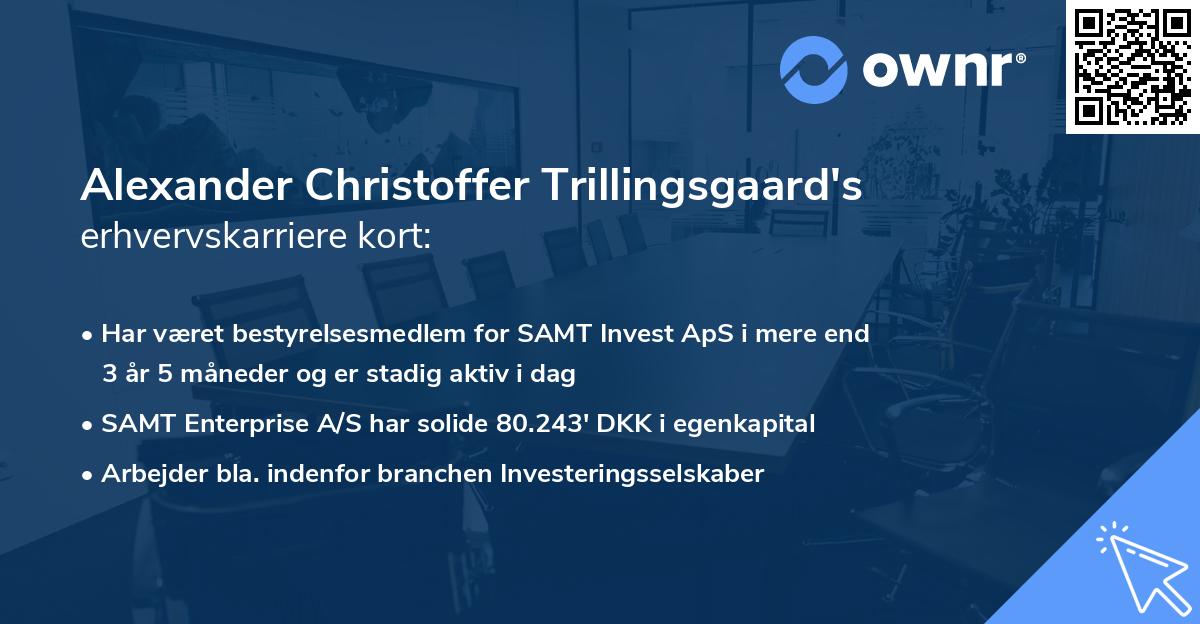 Alexander Christoffer Trillingsgaard's erhvervskarriere kort