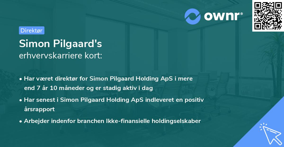 Simon Pilgaard's erhvervskarriere kort