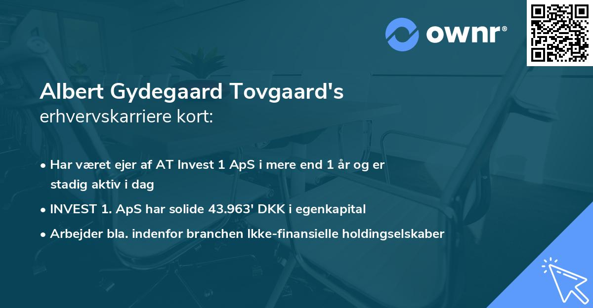 Albert Gydegaard Tovgaard's erhvervskarriere kort